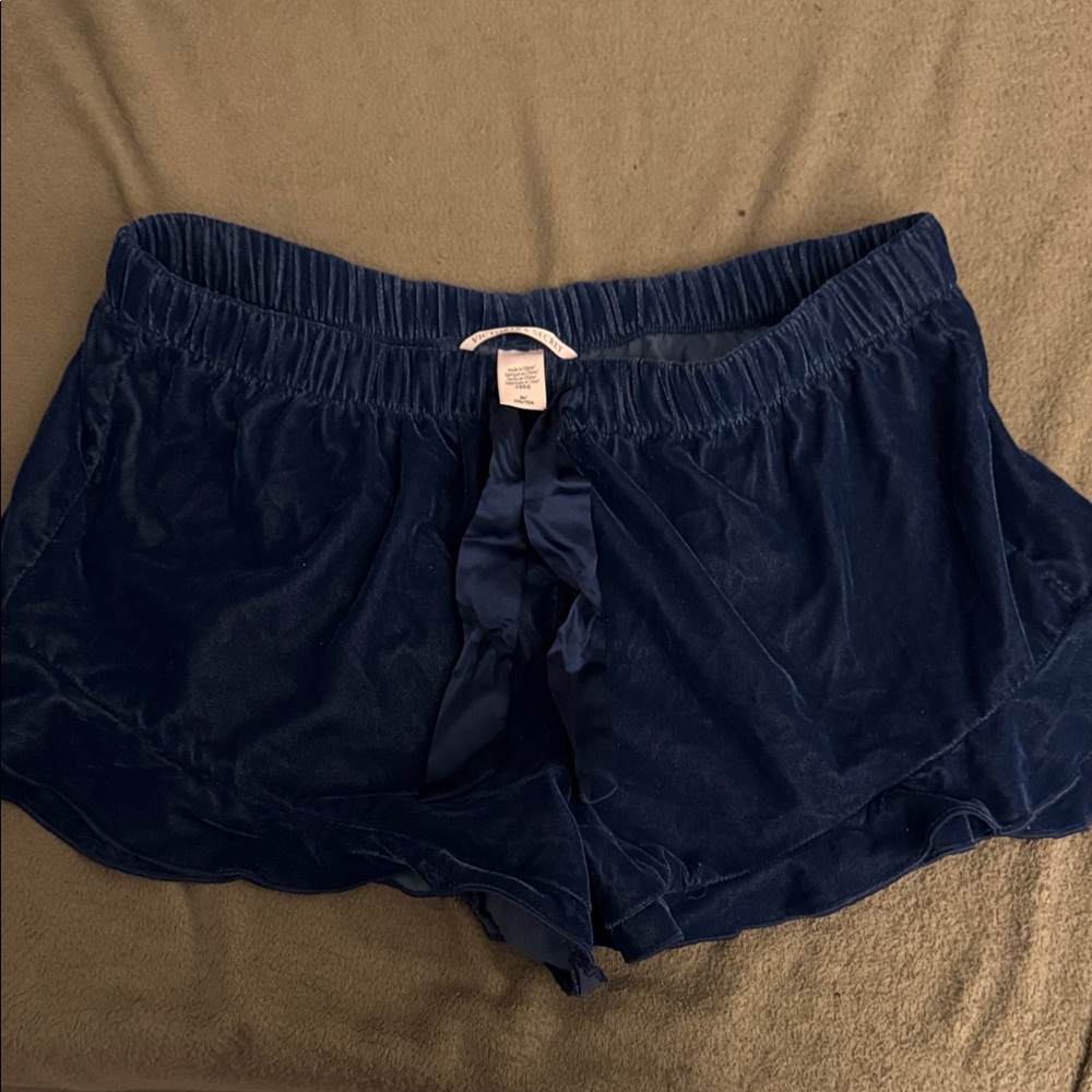 Victoria's Secret Navy Blue Velvet Pajama Shorts